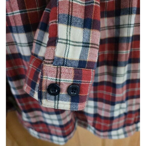 L.L. Bean Mens Traditional Fit L-Tall Plaid Flannel Shirt vintage fleece lined - Picture 4 of 10
